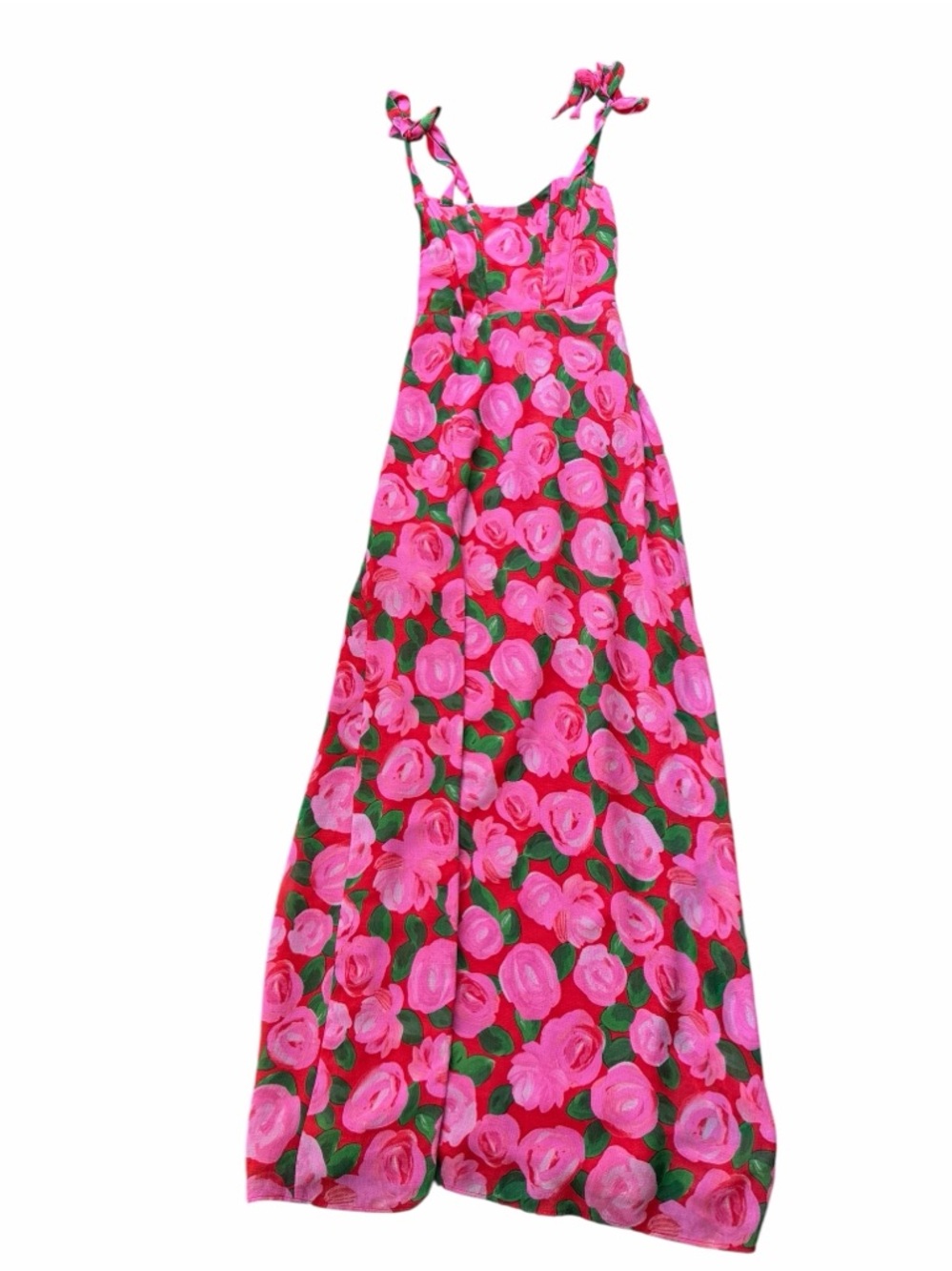 Show Me Your MuMu Willow Floral Maxi Dress Summer Pink Red Flowers Wedding Guest
